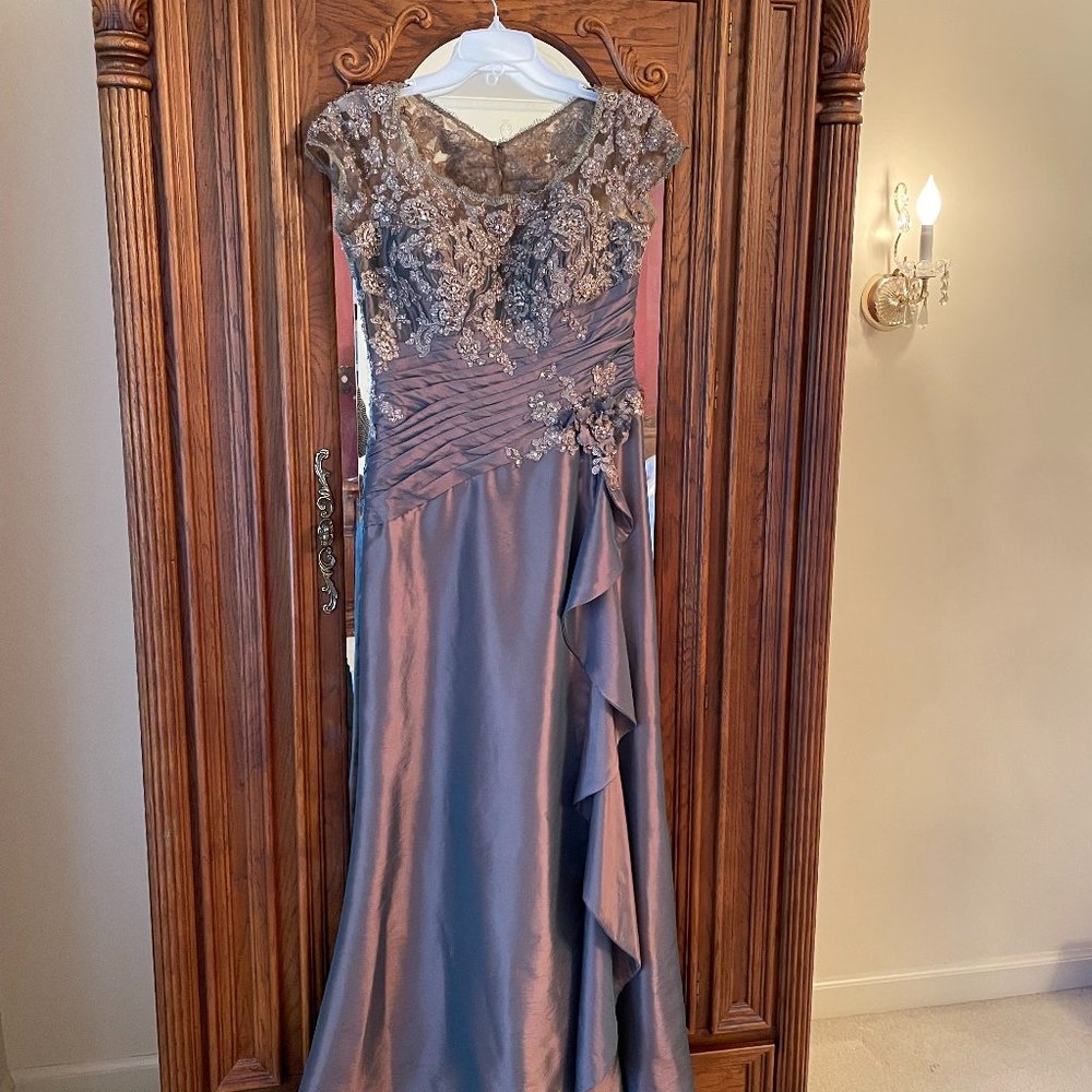 Montage by Mon Cheri Elegant Gray Gown